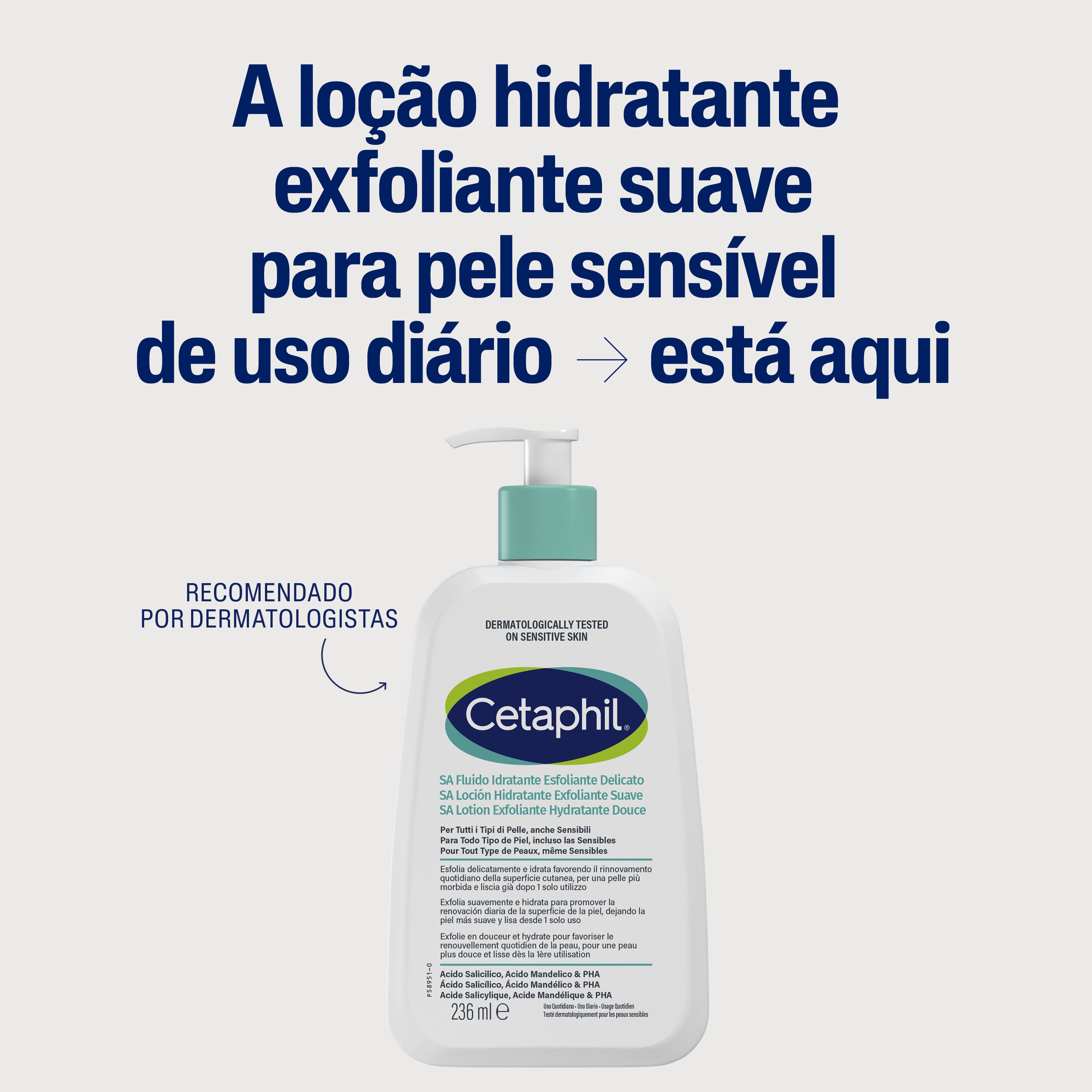 Cetaphil&reg; SA Lo&ccedil;&atilde;o Hidratante Exfoliante Suave